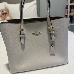 Coach White Leather Tote Mollie